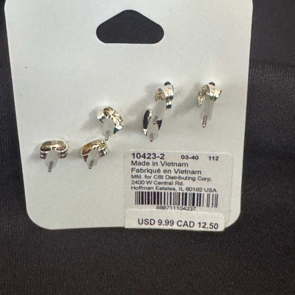 Claire's Silver and Peach Owl Rose Stud Set Sensitive Ears